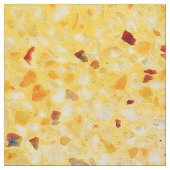 Elegante Terrazzo Retro Orangefarbenes Muster Text Stoff (Muster)