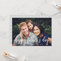Elegante Text Foto Vatertagskarte
