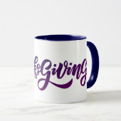 Elegante Text Happy Thanksgiving Typografie Tasse (VorderseiteRechts)