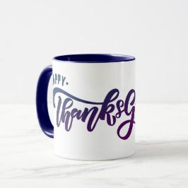 Elegante Text Happy Thanksgiving Typografie Tasse