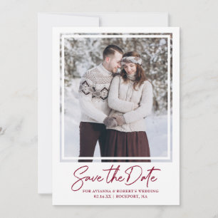 Elegante Text- und Foto-Hochzeit Save The Date