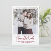 Elegante Text- und Foto-Hochzeit Save The Date (Stehend Vorderseite)