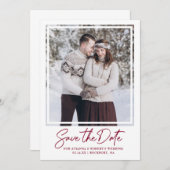 Elegante Text- und Foto-Hochzeit Save The Date (Vorne/Hinten)