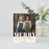 elegante Textfolie fröhlich Weihnachtsfeiertag Postkarte (Stehend Vorderseite)