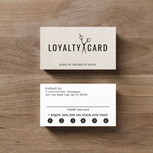 Elegante Textur Beige rosa Schwarze Scheren kühl Treuekarte