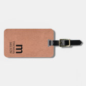 Elegante Textur Braun Schwarz Fette Monogramm Gepäckanhänger (Vorderseite horizontal)