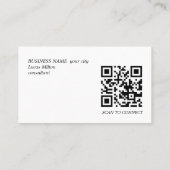 Elegante Textur Grauer QR-Code-Berater Visitenkarte (Rückseite)