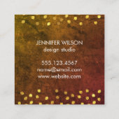 Elegante Textur mit goldenen Flecken, Monogramm Quadratische Visitenkarte (Rückseite)