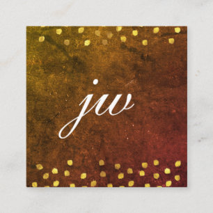 Elegante Textur mit goldenen Flecken, Monogramm Quadratische Visitenkarte