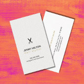 Elegante Textur White Black Schissors Haar Stylist Visitenkarte
