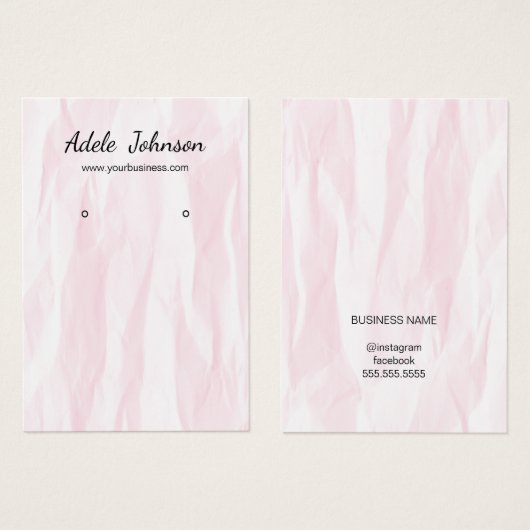 Elegante Texture Light Rose Earring Card (Vorne & Hinten)