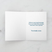 Elegante Textured Blue Frame Familie Foto Collage Karte (Innenseite)