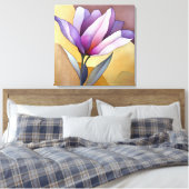 Elegante Textured Floral Art Leinwanddruck (Insitu (Schlafzimmer))