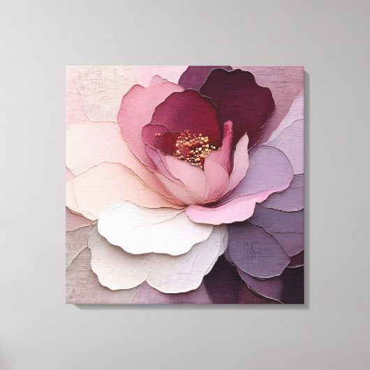 Elegante Textured Floral Art Leinwanddruck (Vorderseite)