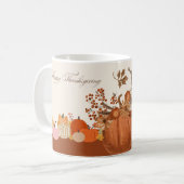 Elegante Thanksgiving-Kürbiskunst Kaffeetasse (Vorderseite Links)