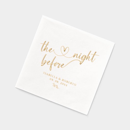 Elegante The Night Before Probe Dinner Gold Servietten Mit Folie (Links)