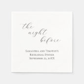 Elegante The Night Before Wedding Probe Dinner Serviette (Vorderseite)