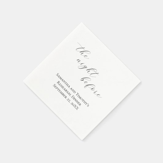 Elegante The Night Before Wedding Probe Dinner Serviette (Ecke)