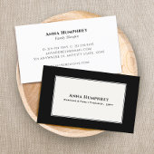 Elegante Therapeutin Schwarz-weiß Business Card Visitenkarte
