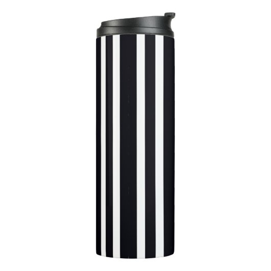 Elegante Thermal Tumbler Schwarz-weiß Stripte Art Thermosbecher (Nach links gedreht)