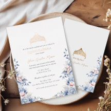 Elegante Tiara Rose Gold Blue Rose Quinceañera