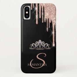 Elegante Tiara Rose Gold Glitzer Tropfen Case-Mate iPhone Hülle