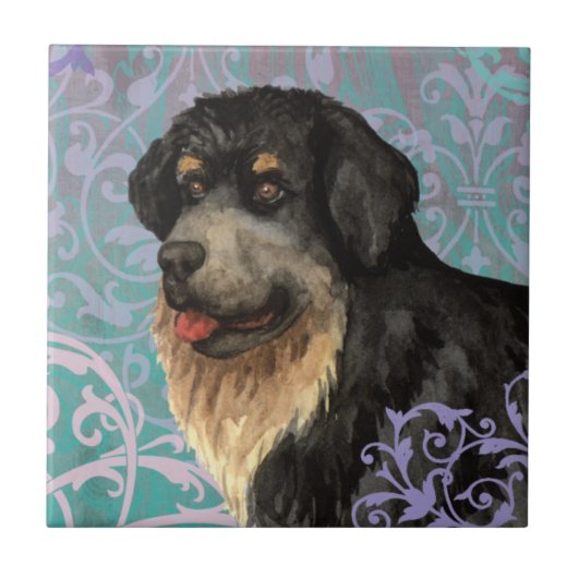 Elegante Tibetan Mastiff Keramik Tile Fliese (Vorderseite)