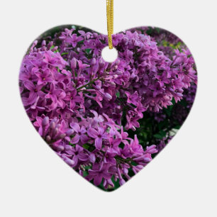 Elegante, tief violett-magenta-farbene Blumen, Fli Keramik Ornament