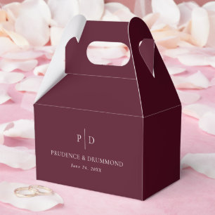 Elegante, tiefe Burgunderrote klassische Hochzeit Geschenkschachtel