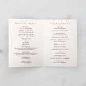 Elegante, tiefe Burgunderrote klassische Hochzeit Programm (Innenseite)