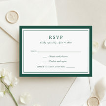 Elegante tiefe Jägergrün-Rahmen-Hochzeits-RSVP