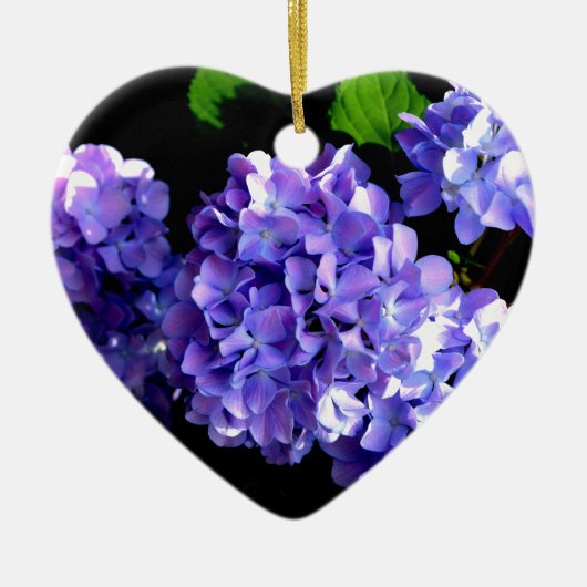 Elegante tiefe lila Blume Hydrangea Keramik Ornament (Vorne)