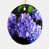 Elegante tiefe lila Blume Hydrangea Keramikornament (Links)