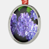 Elegante tiefe lila Blume Hydrangea Ornament Aus Metall (Links)