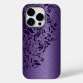 Elegante, tiefe Lila Blumenspitze auf Lila Case Ma (Rückseite)