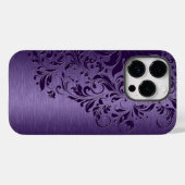 Elegante, tiefe Lila Blumenspitze auf Lila Case Ma (Rückseite (Horizontal))