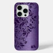 Elegante tiefe Lila Blumenspitze Lila Case-Mate iPhone Hülle (Rückseite)