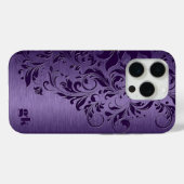 Elegante tiefe Lila Blumenspitze Lila Case-Mate iPhone Hülle (Rückseite (Horizontal))