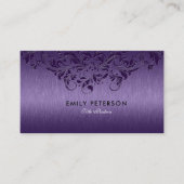 Elegante tiefe Lila Blumenspitze Lila Visitenkarte (Vorderseite)