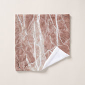 Elegante tiefe Rose und weißer Marmor Badhandtuch Set (Waschlappen)