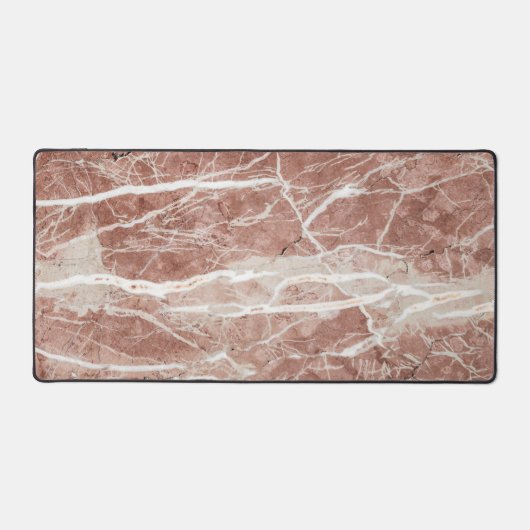 Elegante tiefe Rose und weißer Marmor Schreibtischunterlage (Vorderseite)