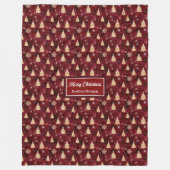 Elegante tiefe rote und goldene Weihnachtsbäume de Fleecedecke (Vorderseite)