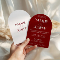 Elegante tiefe rote weiße Burgunder gewölbte Hochz