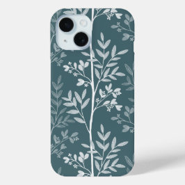 Elegante tiefe Waldteal-Blumen-Silhouette Case-Mate iPhone Hülle