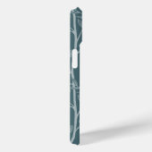 Elegante tiefe Waldteal-Blumen-Silhouette Case-Mate iPhone Hülle (Rückseite / Rechts)