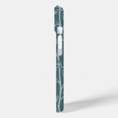 Elegante tiefe Waldteal-Blumen-Silhouette Case-Mate iPhone Hülle (Rückseite / Links)