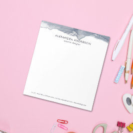 Elegante Tiefgraue Wasserfarben Beruflich Minimal Notizblock