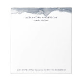 Elegante Tiefgraue Wasserfarben Beruflich Minimal Notizblock (Vorderseite)