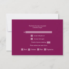 Elegante tiefrosa botanische Hochzeitsantwortkarte RSVP Karte