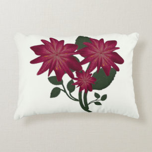 Elegante tiefrosa florale Illustration Botanik  Dekokissen